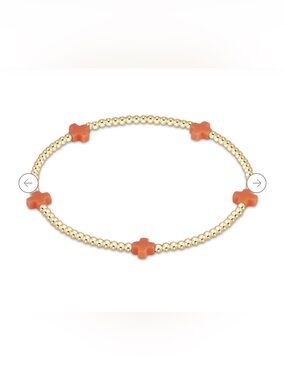 enewton signature cross small 2mm gold bracelet - coral